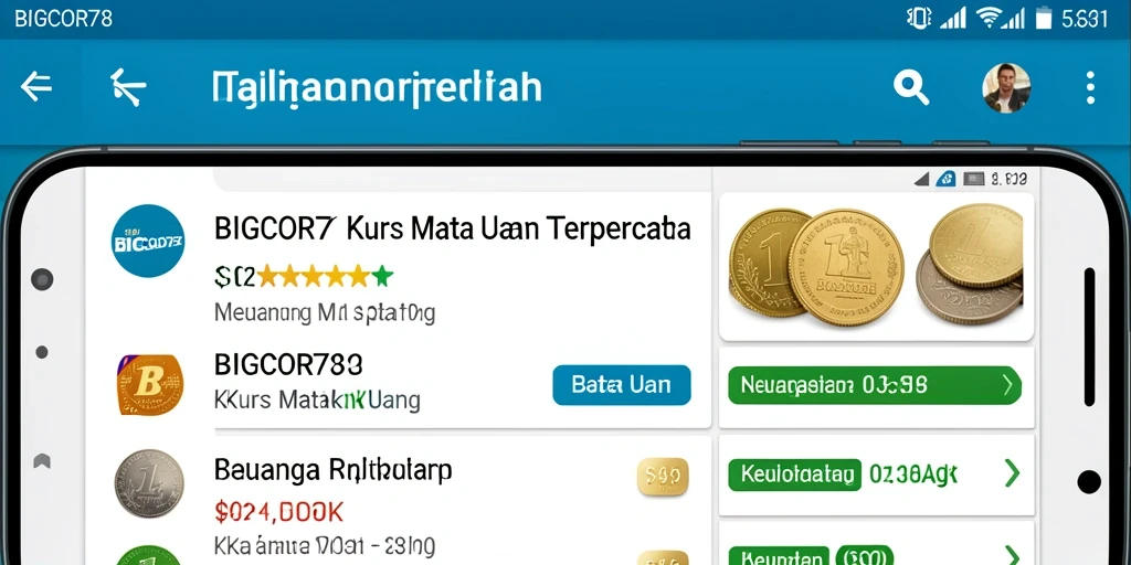 Antarmuka user-friendly BIGCOR78 dengan fitur Kurs Mata Uang yang lengkap.