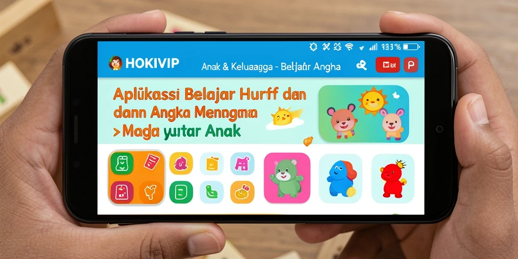 Antarmuka menarik HOKIVIP untuk belajar huruf dan angka.