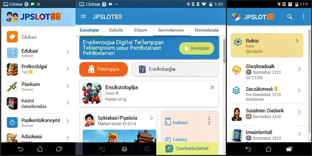 Antarmuka aplikasi JPSLOT88 yang menarik dan informatif.