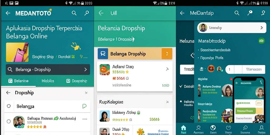 Antarmuka MEDANTOTO yang sederhana dan fungsional untuk aplikasi Dropship.