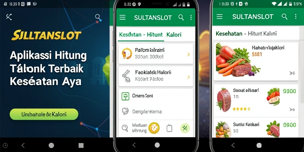 Tampilan aplikasi SULTANSLOT dengan fungsi Hitung Kalori yang mudah digunakan.